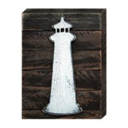 DESIGNOCRACY Designocracy 98526-08 Lighthouse Vintage Nautical Art on Board Wall Decor 98526-08